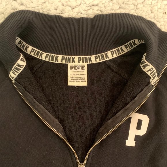 PINK Half Zip Black Sweater - Picture 2 of 3